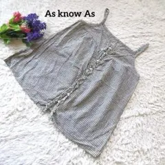 【麻 コットン】As know As【ストライプ】ボタンキャミソールF