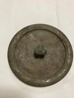 壺蓋,「龍文堂造」在銘,時代物,古銅製