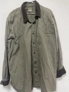 Eddie Bauer カジュアルシャツ XXL オリーブグリーン　古着