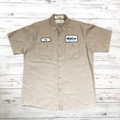 Good design 半袖シャツ ワッペンロゴ ベージュ L 0912