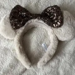 ディズニー カチューシャ 茶色 もこもこ