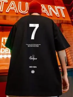 新品、トレンド❗️SEVEN ブラック Tシャツ 7ナンバー