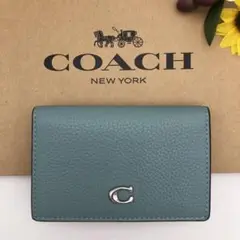 COACH ★大人気★ エッセンシャル ビジネスカードケース アクアマリン 新品