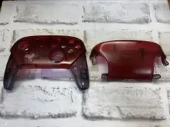 Switch プロコン 純正 フロントシェル リアシェルセット クリアレッド塗装