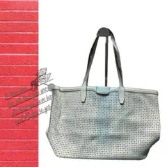 GIANNI CHIARINI✨トートバック ホワイト 幾何学模様 大容量