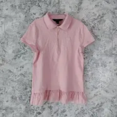 美品✨ポロラルフローレン　女の子　ポロシャツ【160㌢】ピンク　レースドッキング