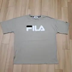 FILA フィラ サガラ刺繍ロゴ サイドスリット Tシャツ