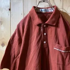 ss4611 Aquascutum 半袖 ポロシャツ 茶 ブラウン LL メンズ