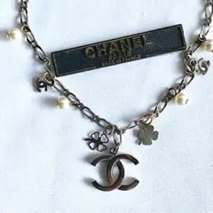 CHANEL シャネル ネックレス シルバー ココマーク クローバー 箱付き美品