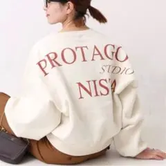 スピックアンドスパン プロタゴニスタ バックプリント スウェット プルオーバー