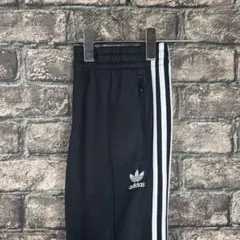 adidas ブラック ジャージパンツ サイドストライプ