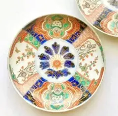 伊万里牡丹獅子花鳥皿セット 色絵 古伊万里や九谷焼、有田焼や骨董市好きにも