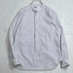 美品『MHL.』バンドカラーシャツ ストライプ マーガレットハウエル テープ S