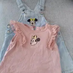 ミニーマウス オーバーオールとTシャツセット 90~100