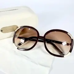 Chloé クロエ　バタフライ　サングラス　プレート　ロゴ刻印　専用ケース