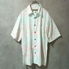 トゥーパームス/TWOPALMS/アロハシャツ/L/ハワイ製/ハイビスカス/半袖