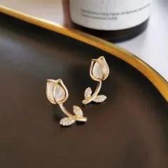 シルバー925 ローズデザインピアス