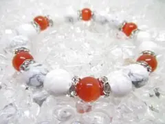 ★【レッドキャッツアイ×ハウライト】天然石ブレスレットパワーストーン