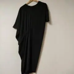 美品 ヨーコモリモト　アシンメトリーワンピース　L ブラック