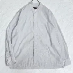 『CABaN キャバン』ピンストライプバンドカラーシャツ コットンブロード 比翼
