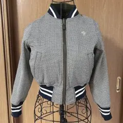ほぼ新品 リンジィ キッズ リバーシブルブルゾン 130 140 チェック黒白S
