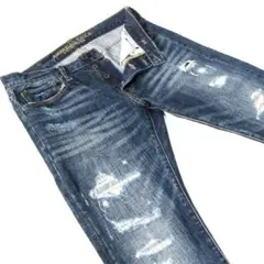 アメリカンイーグルSLIM▼ストレッチスリム▼濃紺▼リペア▼30▼W約82cm