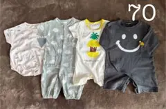 ベビー服70サイズ４枚セット 半袖ロンパース 男の子 女の子