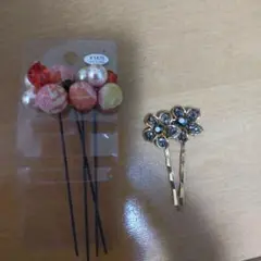 ヘアピンセット (和、ブラック ゴールド)