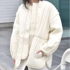 wcloset 縦ステッチキルティング袖取り外しジャケット アウター ダウン
