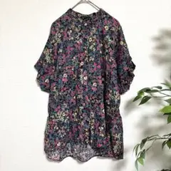 ジャーナルスタンダードレサージュ タックスリーブシャツ ピンク　花柄　チュニック