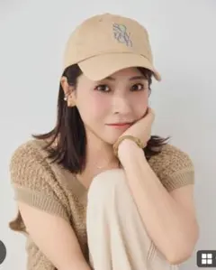 ソミョン　somyon ロゴキャップ　帽子　新品　yumiさん yumi somyon ソミョン ロゴ刺繍デザインローキャップ ライト