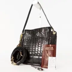 【未使用✨】ボーグラン　付属品付き　JRA 2wayバッグ　クロコ　ブラック