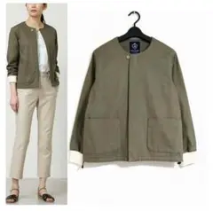 human woman arrive paris ジップアップブルゾン 綿麻 M