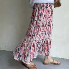 DOUDOU ペイントプリーツスカート
