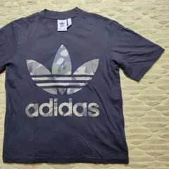 アディダス　半袖Tシャツ　ブラック　XS　古着　迷彩柄　カモフラ　2019