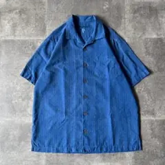 00s Tommy Bahama シルクシャツ 開襟 L相当 青 A339