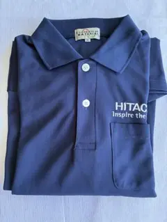 HITACHI ネイビー 長袖ポロシャツ　3L