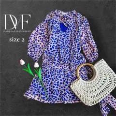 DIANE von FURSTENBERG シルクワンピースフローラルレオパード