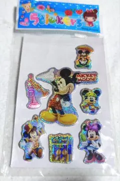 ディズニー ミッキーマウス ホログラムステッカー 鼓笛隊 2枚使用済み