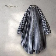 ヴェリテクール Veritecoeur ギンガムチェックシャツチュニック ワンピ