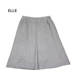 エル☆ELLE 台形スカート 膝丈 リネンブレンドSサイズ　サイドファスナー