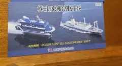 東海汽船株主優待 1冊(10枚) 株主サービス券1冊付