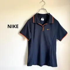 Nike DRI-FIT レディースシャツ ネイビー×オレンジ L