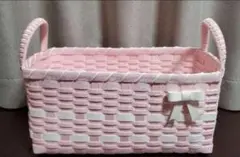 エコクラフト　ピンクの収納かご