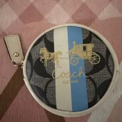 COACH コインケース円型 ロゴ プリント