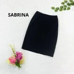 美品✨SABRINA キュプラウール混　膝丈　タイトスカート　通勤　S 黒　薄地