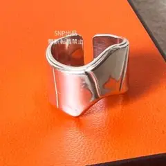 エルメス 美品 メモワール リング 指輪 クロコ ハンドクラフト シルバー925