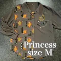 【レトロ90s】【日本製】 Princess バイカラーデザイン長袖レトロシャツ