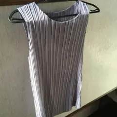 ストライプ プリーツ ノースリーブ