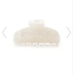 ホワイト ドット柄 ヘアクリップ